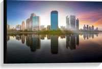 Merkloos / Sans marque Take your time Canvas - Water - Gebouwen - Stad - Bomen - 60x40 cm Foto op Canvas Schilderij (Wanddecoratie op Canvas)