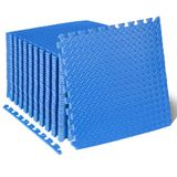 ProsourceFit Puzzel oefenmat ½ inch, EVA in elkaar grijpende schuimvloertegels voor thuissportschool, mat voor thuistrainingsapparatuur, vloerbekleding voor kinderen, blauw, 24 x 24 inch x ½ inch, 36