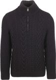 Superdry Jacob Cable Knit Half Zip Pullover Navy XXL
