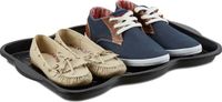 Merkloos Relaxdays schoenen lekbak klein - voor 2 paar - 50 x 38 cm - kunststof - zwart