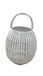 King Home Lantaarn bamboe met beker, wit, Ø 25 x H 40