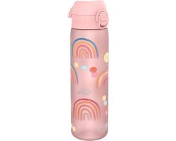 Roze regenboog ion8 kinder drinkfles - Lekvrije BPA-vrije slanke waterfles - 500 ml - Zon