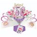 Bloemen Second Nature Bloemen 50e Verjaardag Pop-Up Wenskaart Originele Tweede Natuur 3D Pop Up Kaart