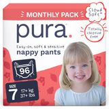 Pura Eco-Size laag 7 (17 kg+), 6 x 16 lagen (96 in totaal), hypoallergeen voor de gevoelige huid
