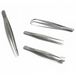Merkloos / Sans marque Pincetten set 4-delig - zilver - RVS metaal - verschillende toepassingen