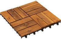 Hespéride Hesperide Tuintegel/balkon terrastegels - 9 stuks - acacia hout kleur - kunststof - 30x30cm