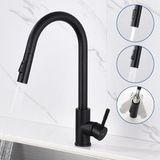 Lonheo - Mitigeur de cuisine noir rotatif à 360° robinet cuisine en acier inoxydable avec 2 fonctions douchette extractible