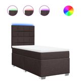 vidaXL Boxspringbed met matras, donkerbruin, 180x200 cm, gestoffeerd