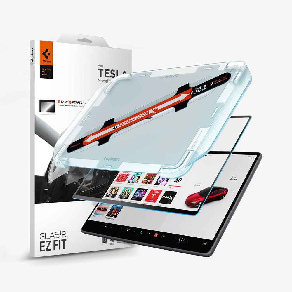 Spigen GLAS.tR EZ Fit Screen Protector for Tesla Model 3 (2024) - 1 Piece