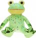 Krüger & Gregoriades Pluche groene kikker knuffel met glitters en metallic 30 cm