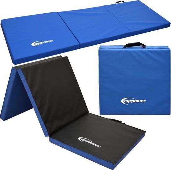 Opvouwbare gymnastiekmat voor thuis - 62x48x23 cm - Blauw