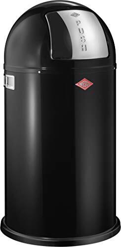 Wesco 175 831 Pushboy Afvalbak 50 Liter Zwart 40 X 40 X 75,5 cm (L/B/H), Roestvrij Staal