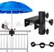 Support pour parasol, adapté aux balcons, avec système de fixation réglable