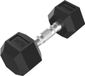 Tunturi Platinum Hexa Dumbbell - Caoutchouc - 1x 9kg - Noir