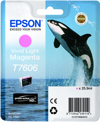 Epson T7606 - Inktcartridge - Helder licht magenta - 25 ml - voor SureColor SC-P600