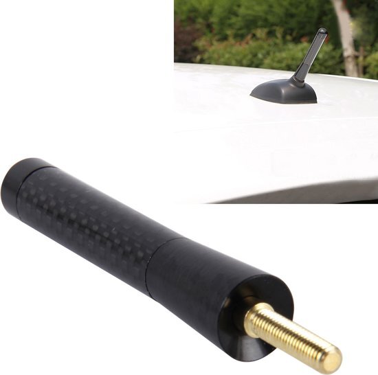 - Carbon Fiber Aluminium korte antenne Gepolijste universele schroeven Base (Medium Size) (zwart)