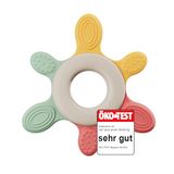 nip – Bijtring | Duurzame bijtring voor baby's vanaf 3 maanden gemaakt van meer dan 65% natuurlijke grondstoffen. Voor zachte massage van tandvlees, tong en tandjes | Rood/Groen/Oranje