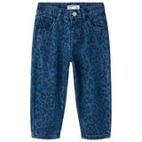 NAME IT MINI NMFBELLA barrel jeans met panterprint - middelblauw
