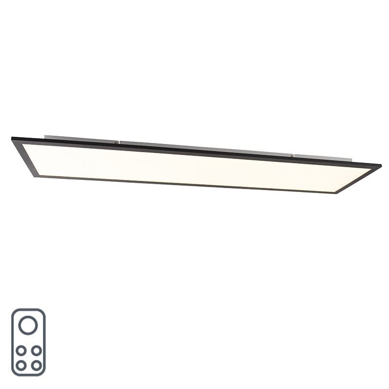 QAZQA Modern LED-paneel zwart 120 cm incl. LED en dimmer - Liv Q