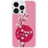 Apple Bedrukt siliconen hoesje compatibel met iPhone 14 Pro Cherry blossom