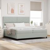Maison Exclusive - Lit à ressorts avec tête de lit gris clair 200 x 200 cm velours