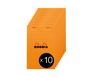 RHODIA 14200Cpack - Geniet Notitieblok N°14 Oranje - 11 x 17 cm - Kleine Ruitjes - 80 Afscheurbare Vellen - Clairefontaine Wit Papier 80 g/m² - Omslag in Gecoat Karton - Pakket van 10 blokken