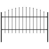 vidaXL Tuinhek met speren bovenkant (1-1.25)x1.7 m staal zwart