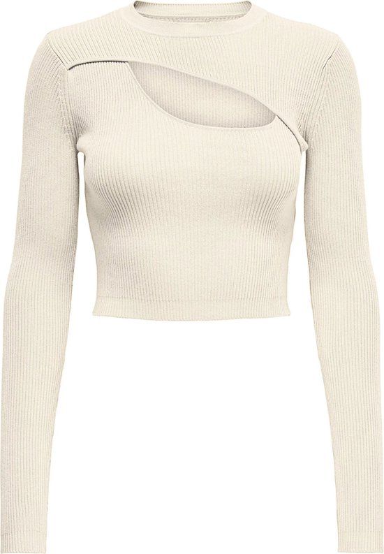 ONLY ONLLIZA Women's Ribbed Crop Top - Off White - Size M - Spring/Summer 2021