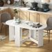 Icecat Table À Manger Pliante, Table Pliante Cuisine Ovale Jusqu'à 6 Personnes, Pour Petits Espaces, Salle À Manger, Blanc