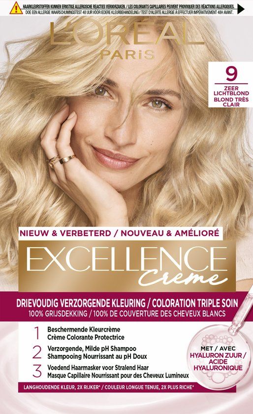 L'Oréal Paris Excellence Crème 9 Zeer Lichtblond - Permanente Haarkleuring