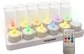 Vulpes Goods LED Kaarsen Oplaadbaar - 12 Waxinelichtjes met Flikkerende Vlam & RGB Kleuren - LED Theelichtjes - Nep Kaarsen - Incl. Afstandsbediening, Stofdoek & 12 Kaarshouders - PRO Versie