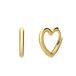 Lucardi Dames Zilveren goldplated oorringen hart