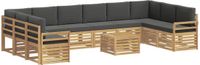 vidaXL - Buiten - bank - set - 11 - st - Wit - en - antracietkleurig - Polyester