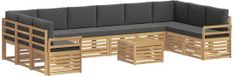 vidaXL - Buiten - bank - set - 11 - st - Wit - en - antracietkleurig - Polyester