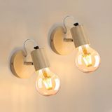Comely Natuurlijke houten wandlamp - set van 2