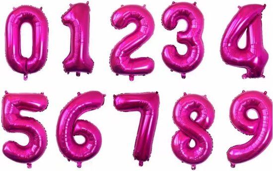 Go Go Gadget Cijferballon Folieballon 80cm Fuchsia Cijfer 6