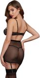 Dreamgirl NH - Bra, Garter Skirt and G-String - Black - M