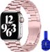 By Qubix Qubix Stalen schakel band Rosé pink - Geschikt voor 42mm - 49mm Apple Watch