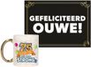 Bellatio Decorations Verjaardag cadeau koffiemok - 75 jaar - man - veteranen team - met gefeliciteerd ouwe wenskaart