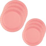 Santex Feest/verjaardag borden set - 40x stuks - roze - 17 cm en 22 cm