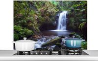 KitchenYeah Spatscherm keuken 100x65 cm Waterval - Aluminium