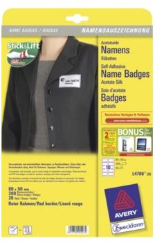 Avery L4786-20 - Badges & badgehouders - wit - papier - 200 stuks