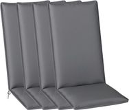 Outsunny Set van 4 stoelkussens voor buiten, 124x50x5cm, Donkergrijs
