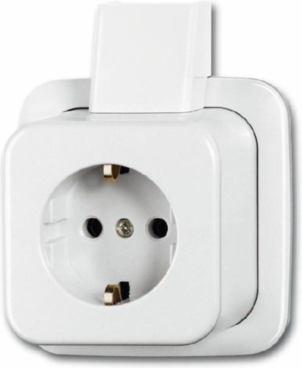 Busch-Jaeger BJ WCD 2300 EAPJW - Wandcontactdoos - 1-voudig - Wit - Randaarde
