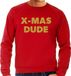 Bellatio Decorations Shoppartners Bv Foute Kersttrui sweater - x-mas dude - goud / glitters - rood - heren - kerstkleding / kerst outfit XXL