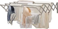 Shenzhen Haorui Industrial Technology Co., Ltd. Sèche-linge rétractable mural avec 7 rails Étagère de séchage peu encombrante pour buanderie, porte-serviettes en métal pour salle de bain, (42-80) x 59 x 19 cm, Argent