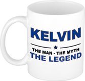 Bellatio Decorations naam cadeau mok - Kelvin - man myth legend - koffiemok - 300 ml - collega - vaderdag