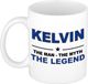 Bellatio Decorations naam cadeau mok - Kelvin - man myth legend - koffiemok - 300 ml - collega - vaderdag