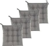 Anna's Collection Coussin de chaise matelassé - 4x - gris - 38 x 38 cm