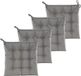 Anna's Collection Coussin de chaise matelassé - 4x - gris - 38 x 38 cm